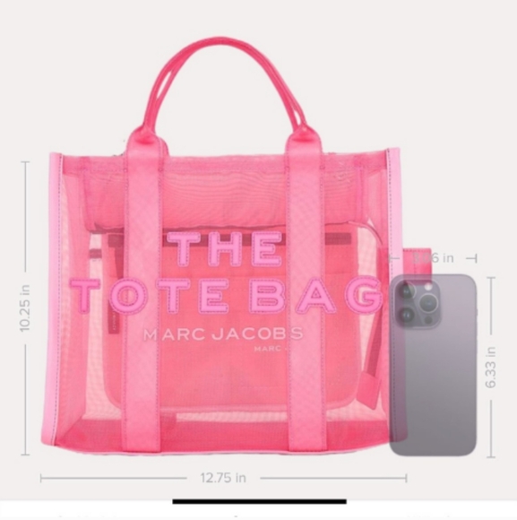 Marc Jacobs Tote Bag Pink Tote Bag In Very E.U.C With Dustbag Medium Size - Picture 2 of 16